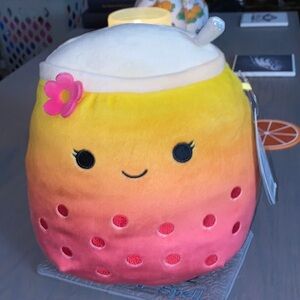 Squishmallow BERGIT Boba Tea NWT 9 in